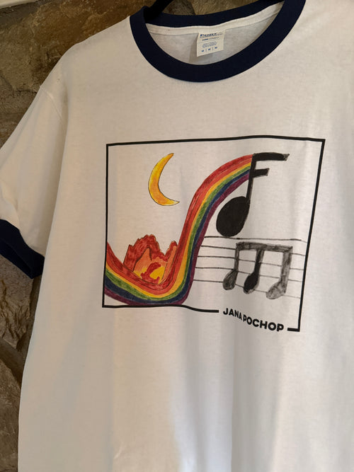 JPo Fire Music Rainbow Music Ringer Tee